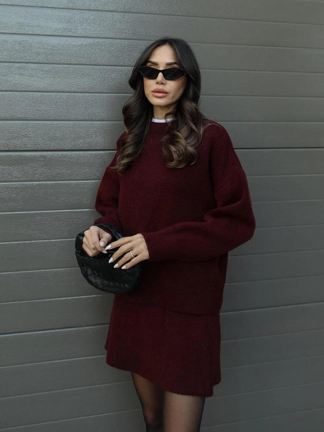 Elegant Sweater Skirt Set