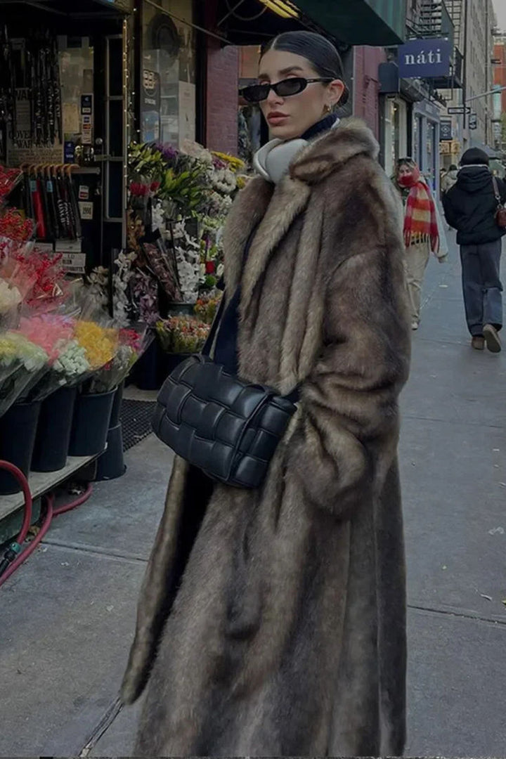 Luxurious Fluffy Long Trenchcoat