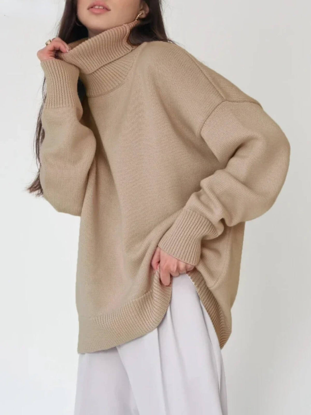 Oversized Loose Turtleneck Sweater