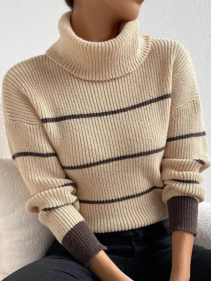 Comfortable High Neck Lapel Knitted Sweater