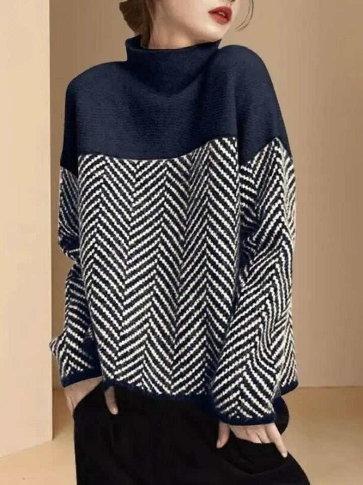 Fashionable Structure Turtleneck Sweater