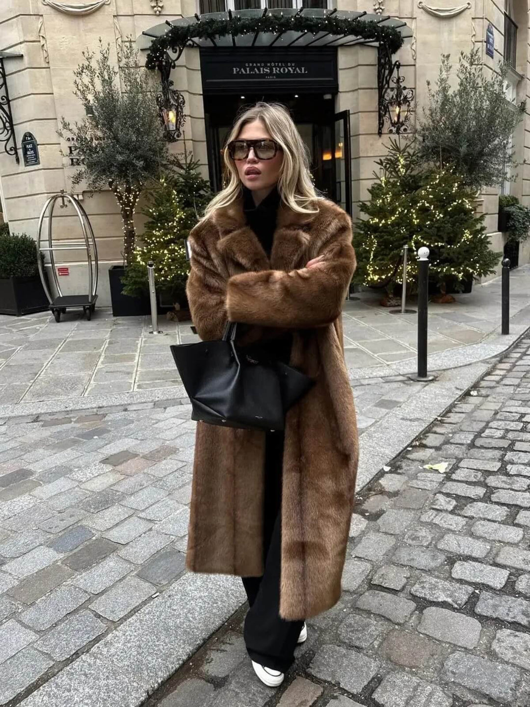 Luxurious Fluffy Long Trenchcoat