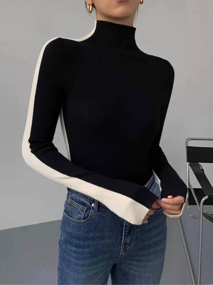 Reversible Style Long Sleeve Knit Top