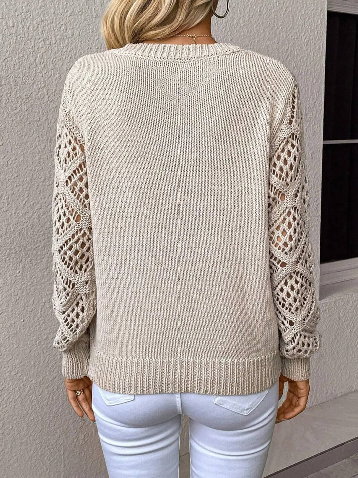 Fashionable V-Neck Knit Sweater