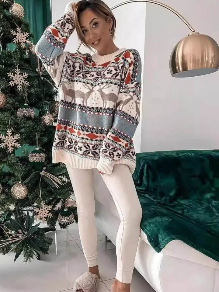 Women's Long Sleeve Christmas Theme Sweater