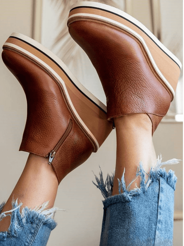 Basic High Wedges Round Toe Shoes