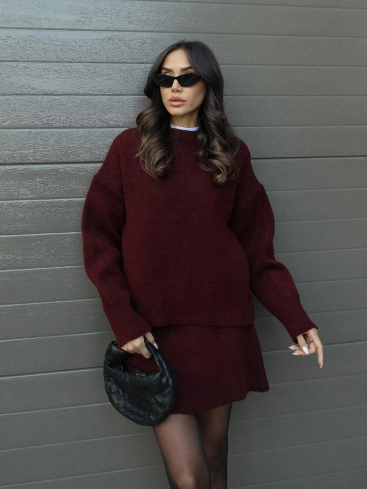 Elegant Sweater Skirt Set