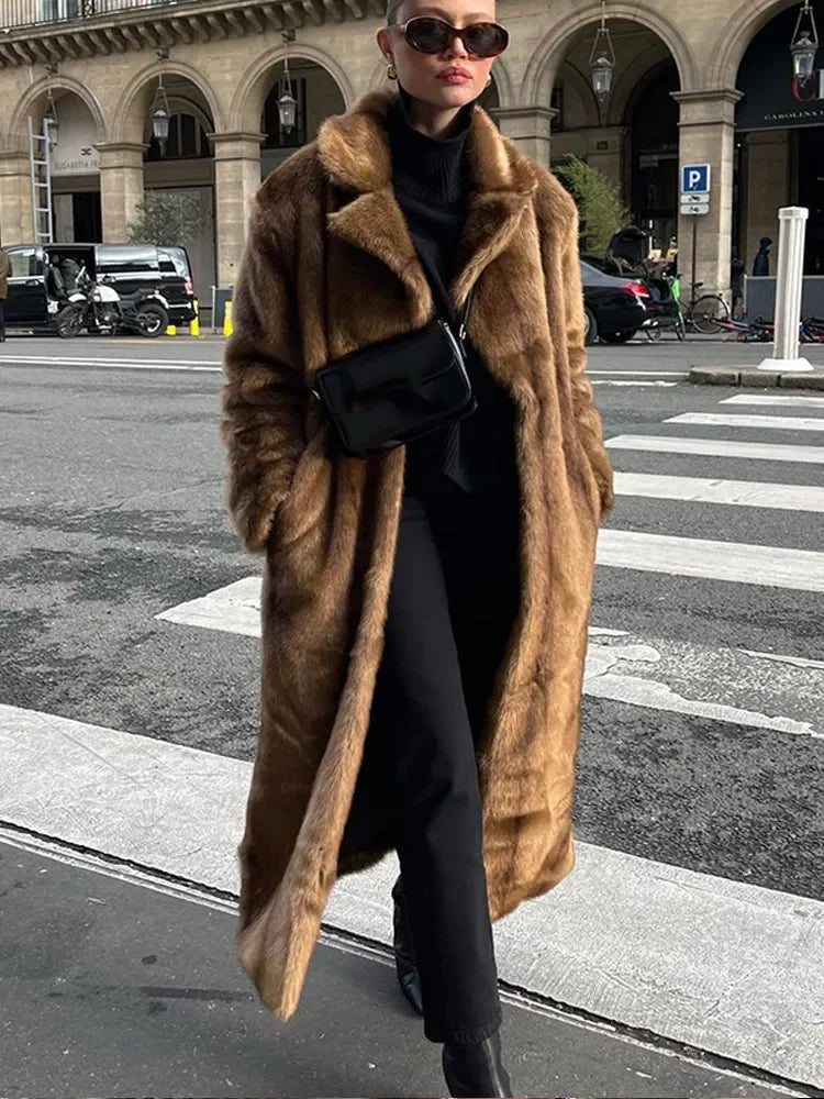 Luxurious Fluffy Long Trenchcoat