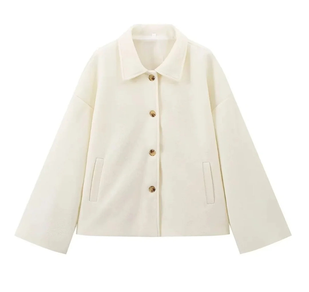 Long Sleeve Lapel Solid Button Coat