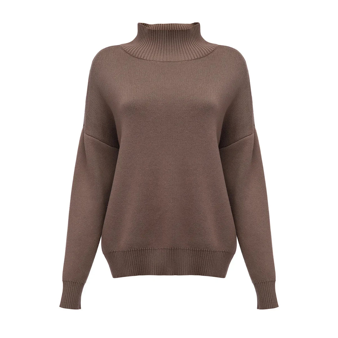 Fashionable Thick Semi-High Collar Sweater