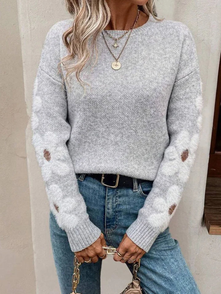 Floral Pattern Drop Shoulder Sweater