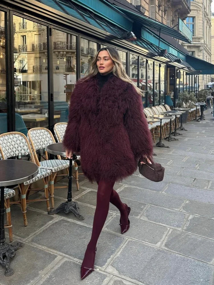 Fashionable Fluffy Long Sleeves Coat