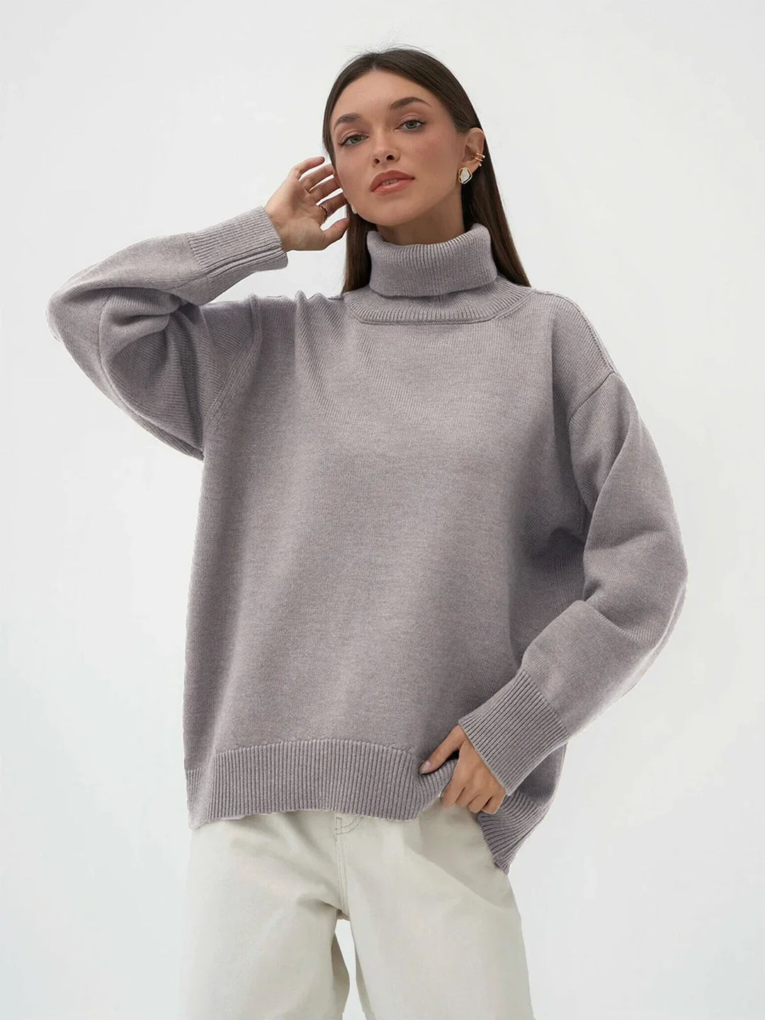 Oversized Loose Turtleneck Sweater