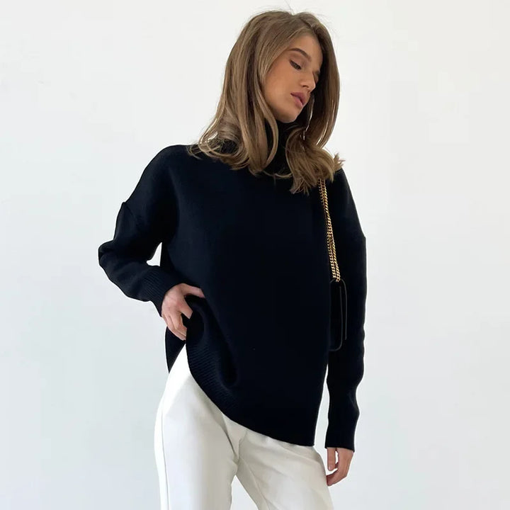 Fashionable Thick Semi-High Collar Sweater