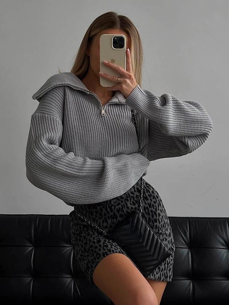 Women's Turtleneck Loose Lapel Knitwear