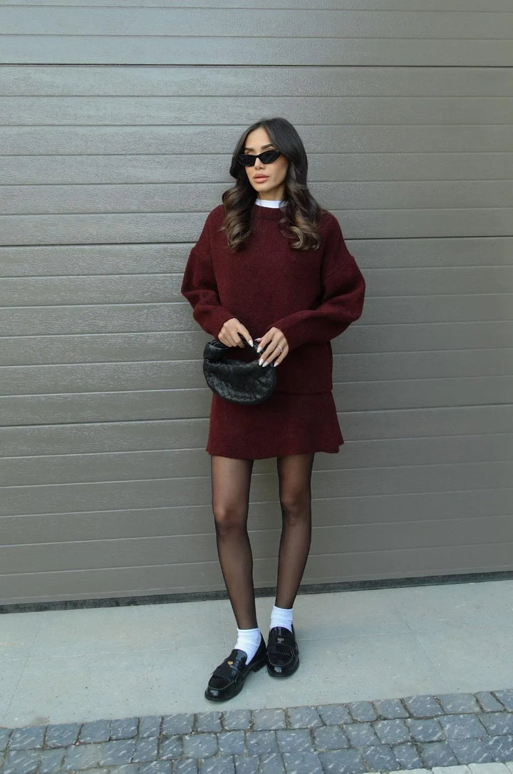 Elegant Sweater Skirt Set