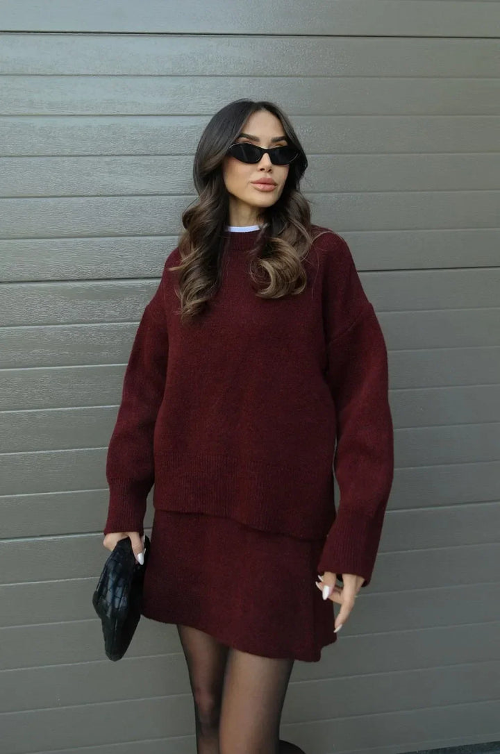 Elegant Sweater Skirt Set