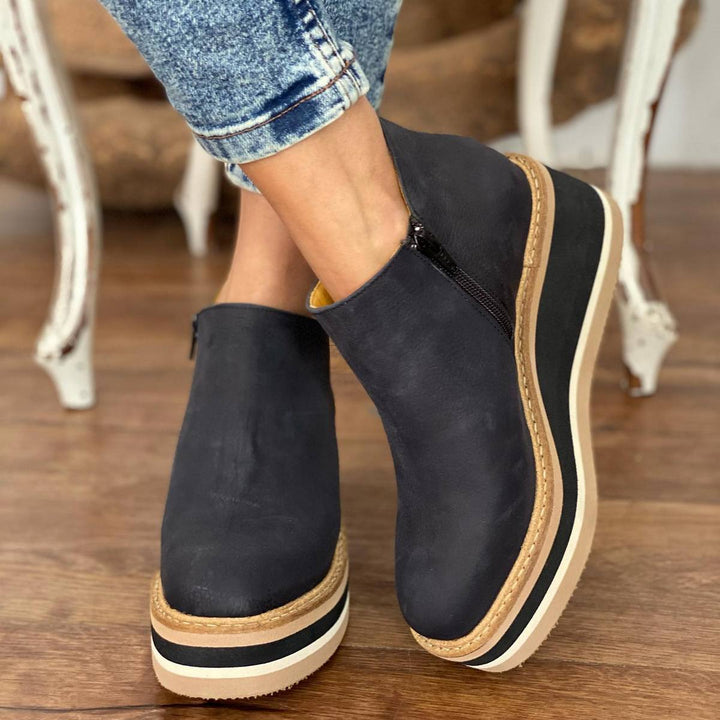 Basic High Wedges Round Toe Shoes